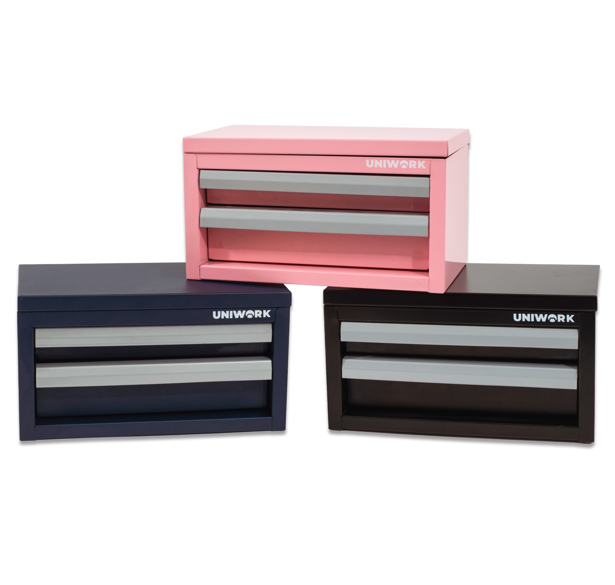 Uniwork Portable Mini 2-Drawer Steel Toolbox